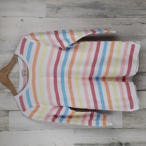 Talbots factory white multicolor striped sweater Size Medium